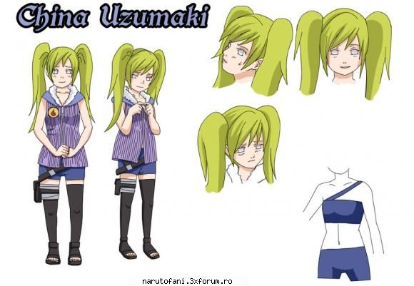 china uzumaki este fiica celebrului cuplu o fire calma si foarte mult cu mama sa.spre deosebire de