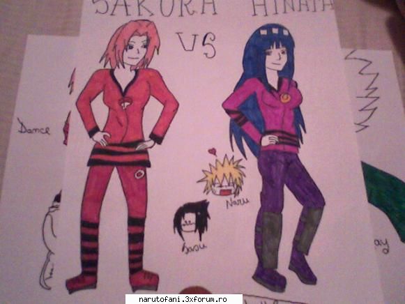Desenele mele;) - Sakura vs Hinata :) :) ;) - Fan Art.